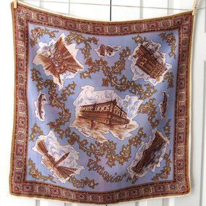VENICE ITALY Souvenir Scarf Large Purple Palazzo Ducale San Marco Rialto Gondola
